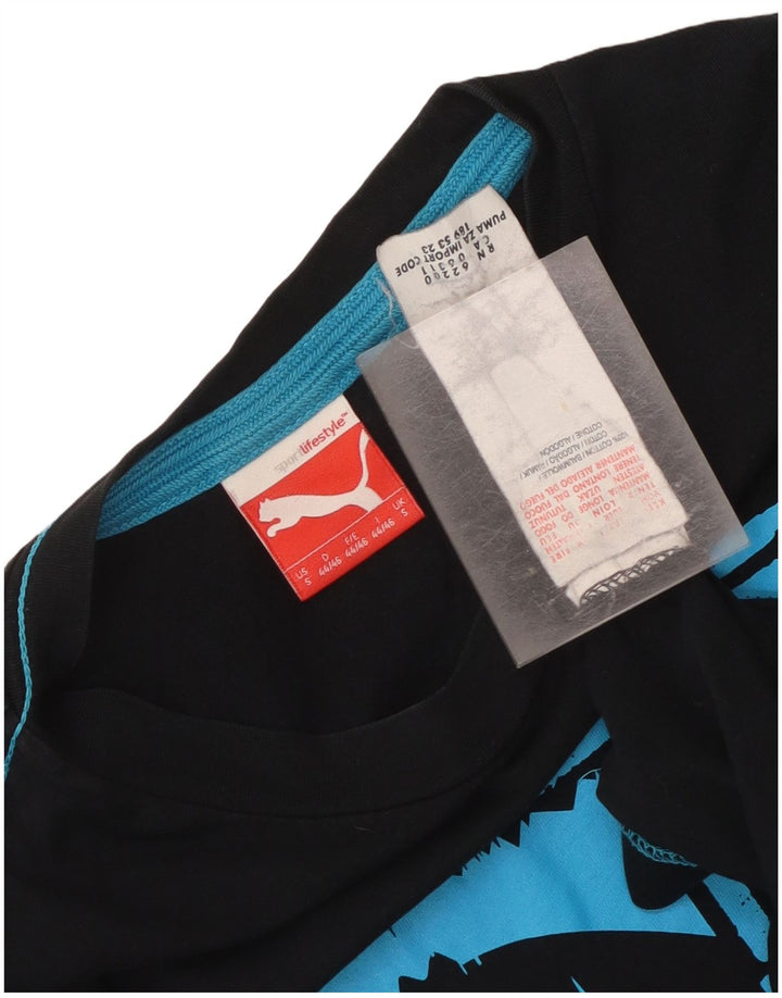 Puma T-shirt graphique pour homme, petit, noir, coton