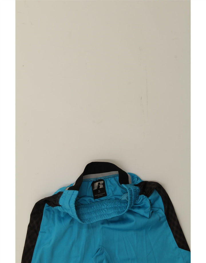 RUSSELL ATHLETIC Boys Sport Shorts 7-8 Years Medium  Blue Colourblock Vintage Russell Athletic and Second-Hand Russell Athletic from Messina Hembry 