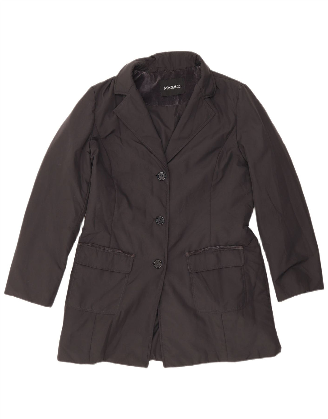 Max & Co. Manteau pour femme UK 16 Large Bleu Marine Polyester