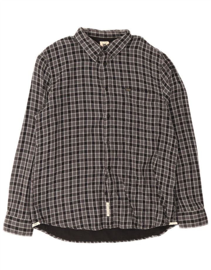Lee Chemise en flanelle pour homme Lumberjack coupe régulière 2XL en coton à carreaux gris