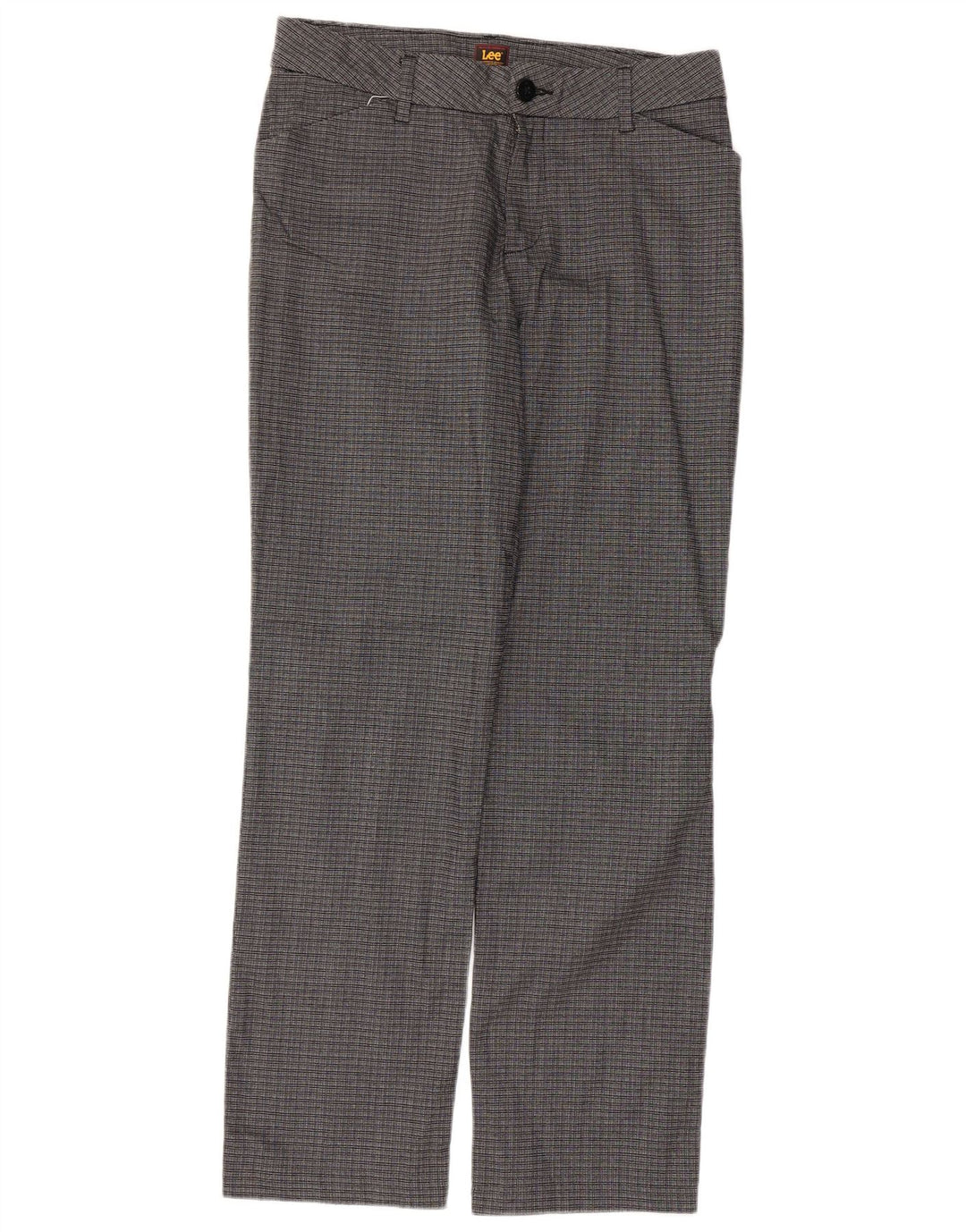 Lee Pantalon décontracté droit pour femme US 8 Medium W34 L31 Gris à carreaux