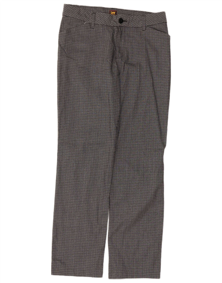 Lee Pantalon décontracté droit pour femme US 8 Medium W34 L31 Gris à carreaux