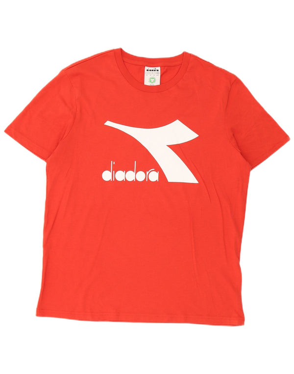 Diadora T-Shirt Graphique Haut Orange Moyen Coton Homme