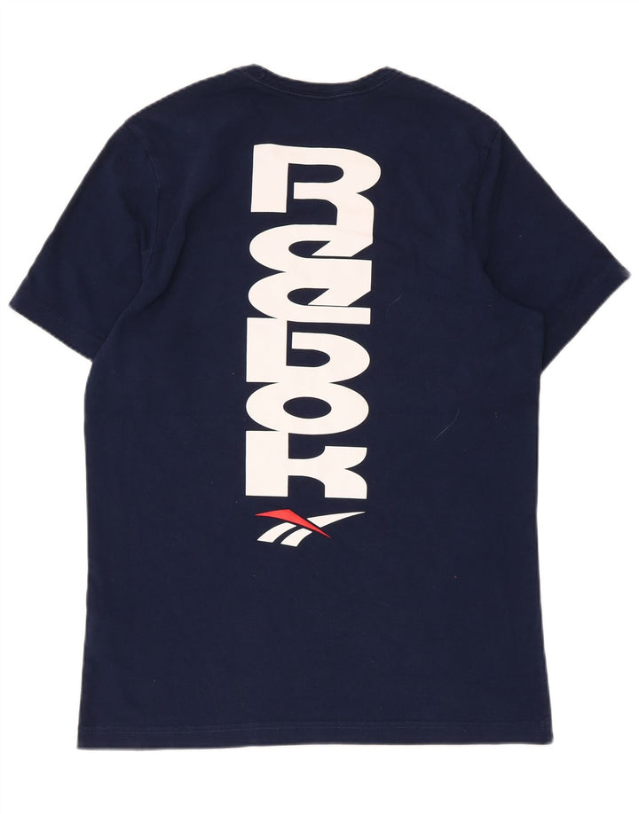 Reebok T-Shirt Graphic Homme Bleu Marine Moyen Coton