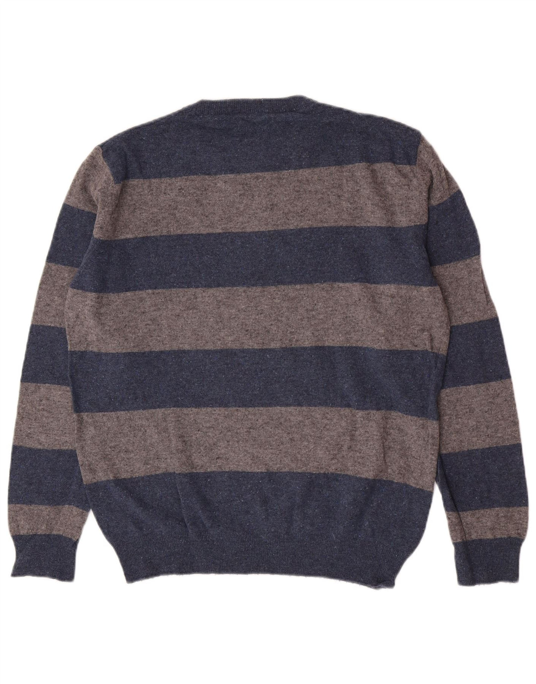 Gant Pull à col rond pour homme en laine d'agneau à rayures bleues