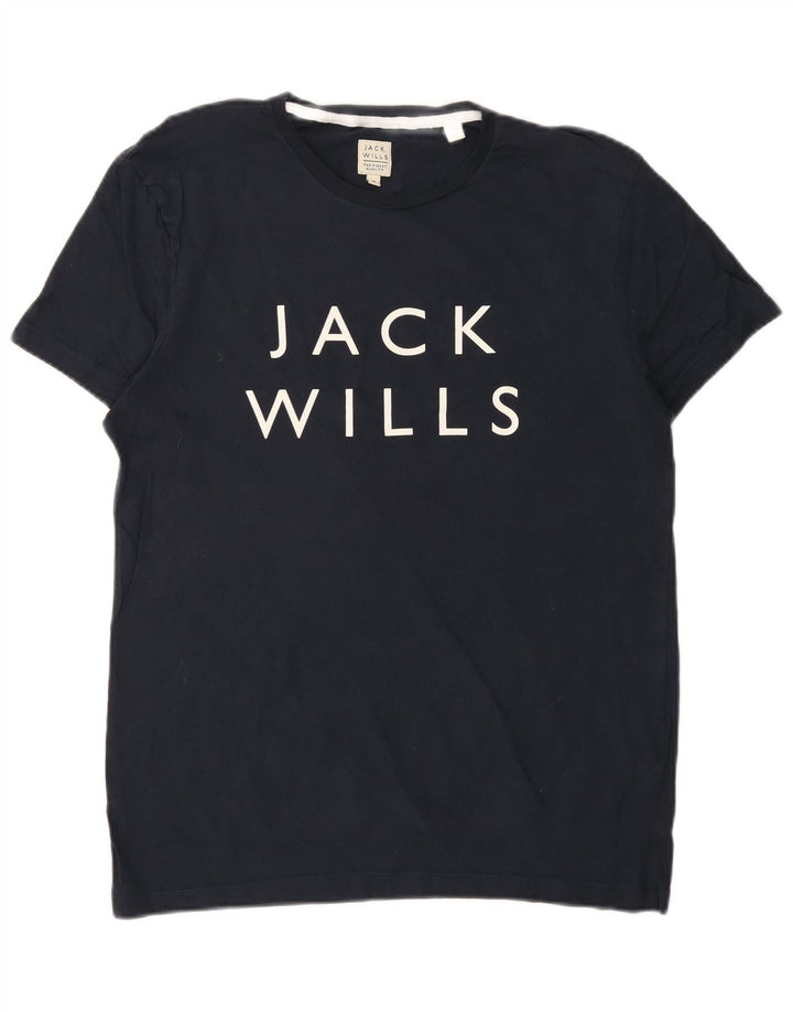 JACK WILLS T-Shirt Graphique Homme Bleu Marine Moyen Coton