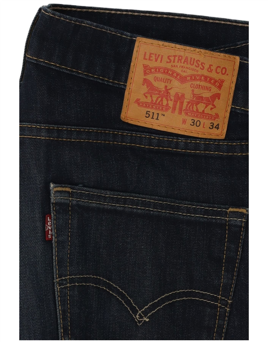 LEVI'S Jean Slim 511 Homme W30 L34 Bleu Marine Coton