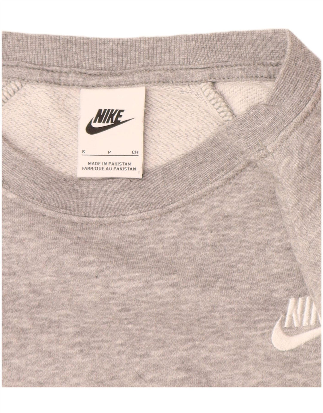 NIKE Sweat-shirt pour femme UK 10 Small Gris Coton