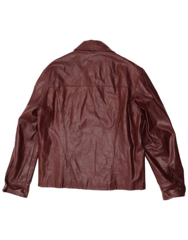 veste en cuir homme vintage UK 40 Grande Bourgogne