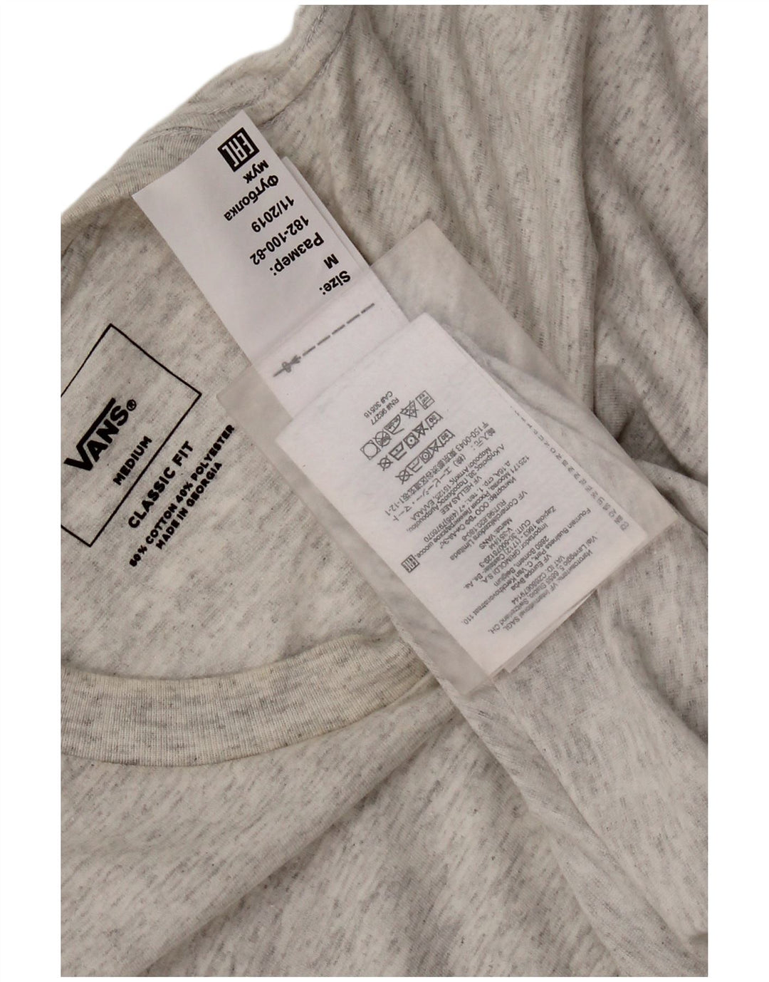 Vans T-shirt coupe classique pour homme en coton moucheté gris moyen