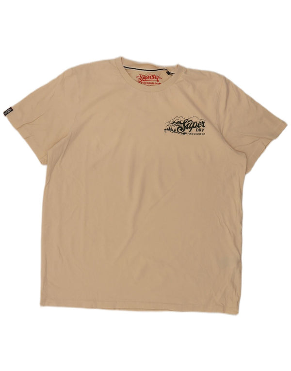 Superdry T-Shirt Homme Top 2XL Coton Beige