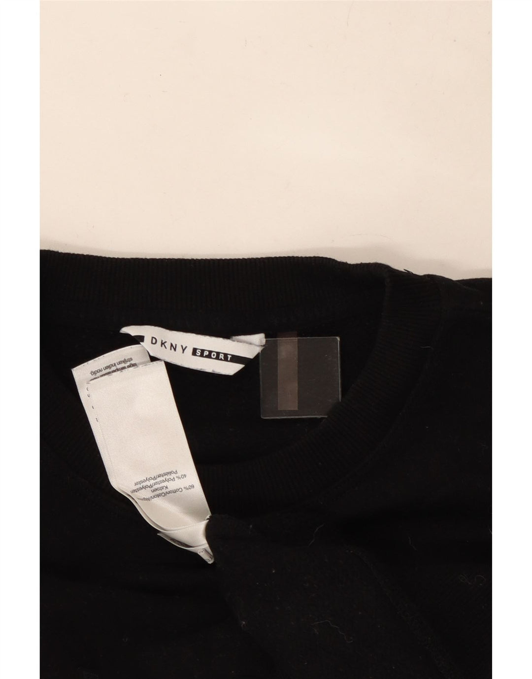 Dkny Sweat-shirt court graphique surdimensionné pour femme UK 10 Petit Noir