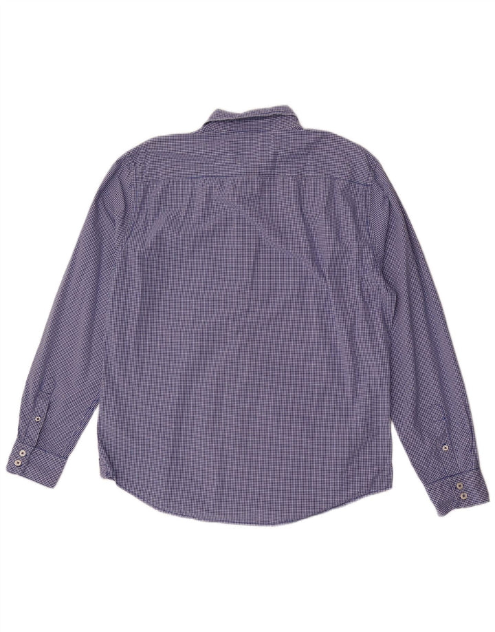 Chemise Slim Fit Large en coton vichy bleu homme Boden