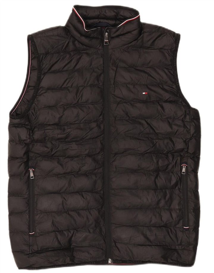 TOMMY HILFIGER Gilet rembourré pour hommes UK 36 Small Noir Polyester