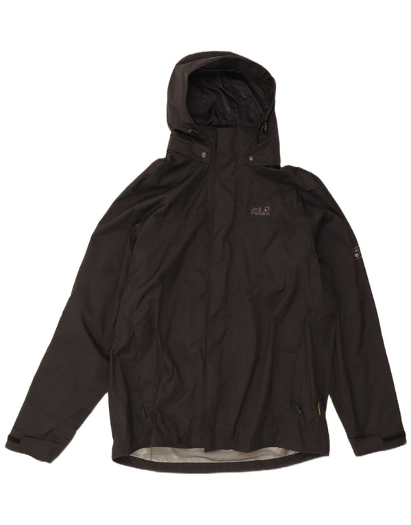 Jack Wolfskin Veste de pluie à capuche pour homme UK 44/46 XL Noir Polyamide