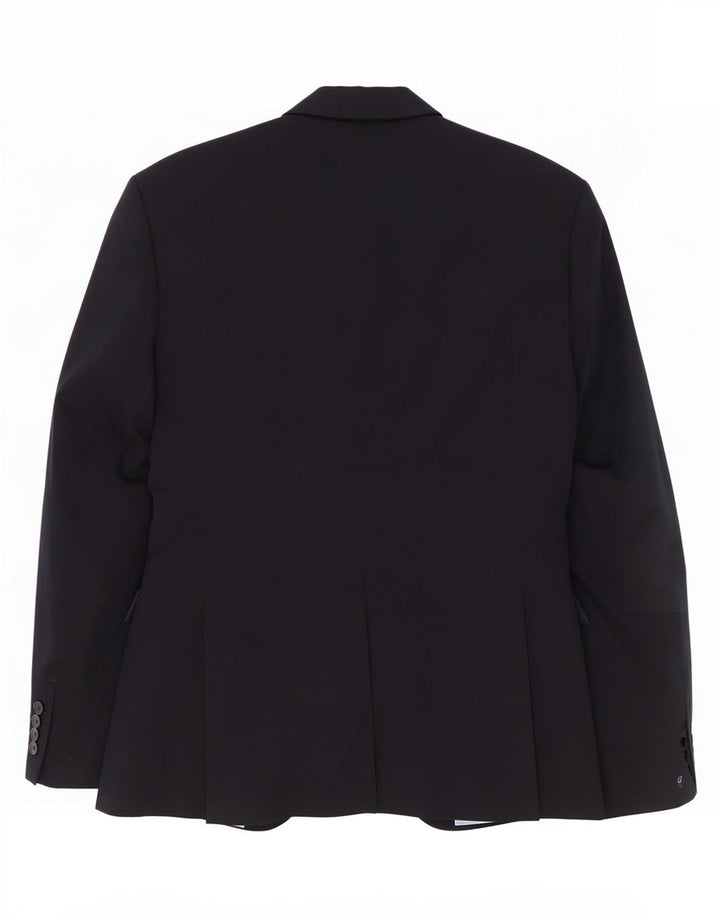 Zara Veste Blazer 2 Boutons Homme EU 52 Large Noir Viscose