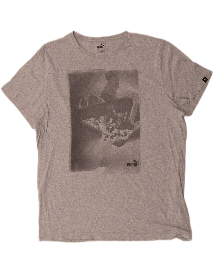 Puma T-shirt graphique pour homme 2XL Gris Coton