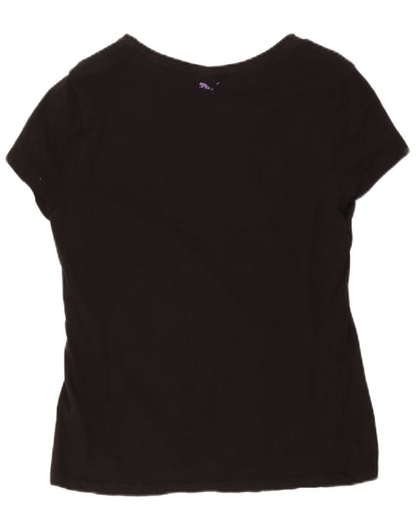 Puma T-shirt graphique pour femme UK 14 Large Noir Coton