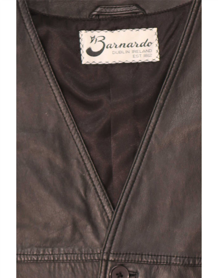 Barnardo Gilet en cuir pour homme Noir moyen