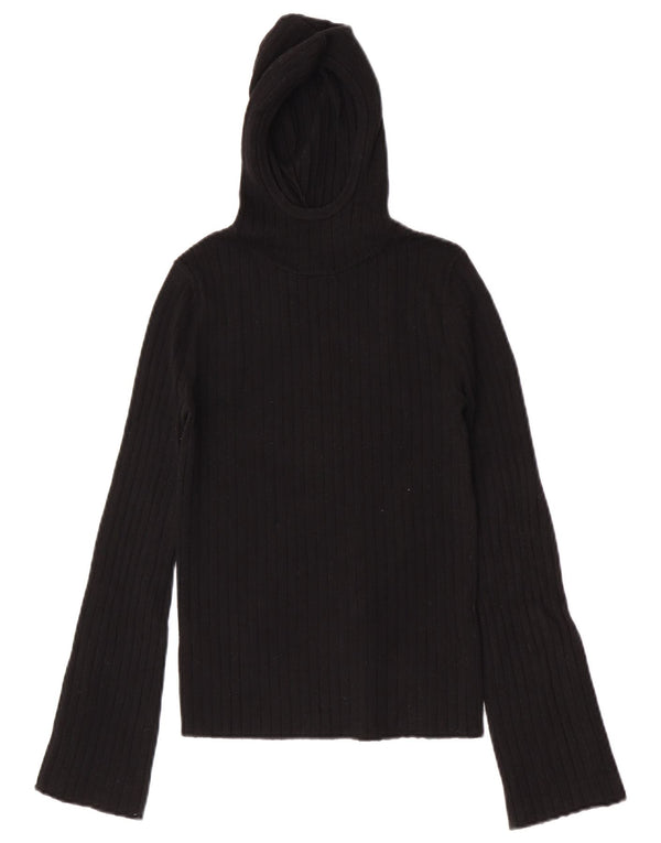 Zara Pull à capuche pour femme UK 8 Small Noir Viscose