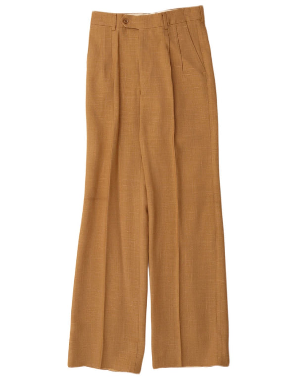 Pantalon de costume vintage femme chevillé IT 42 Medium W26 L32 Beige Viscose