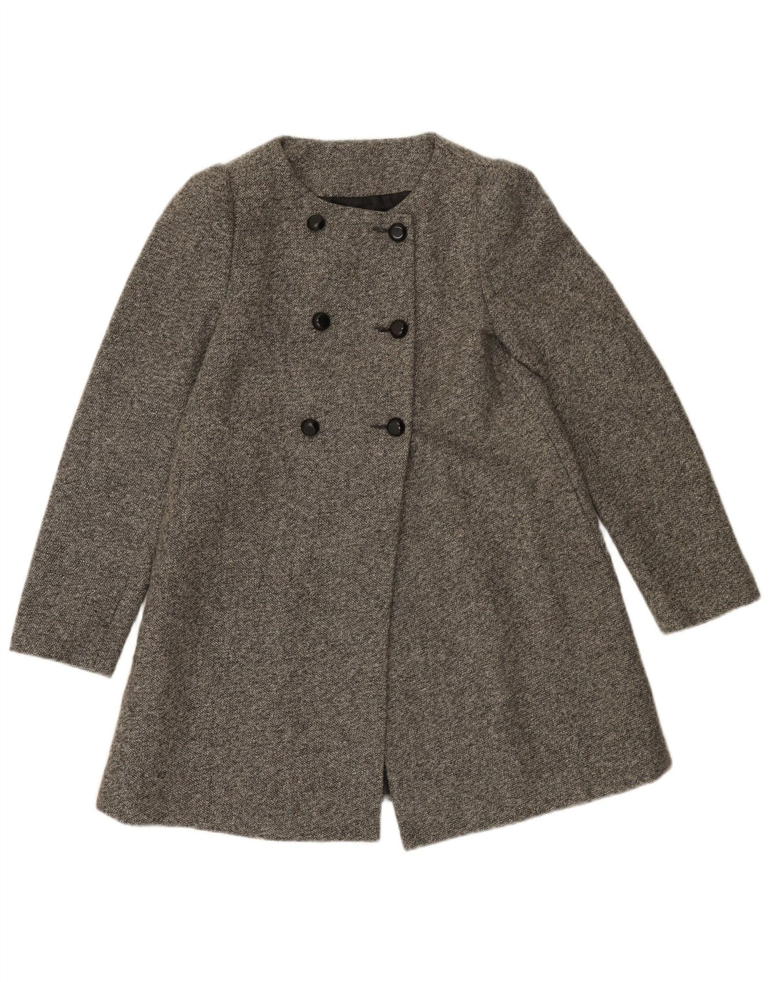 Zara Manteau croisé pour femme UK 8 Small Gris Polyester