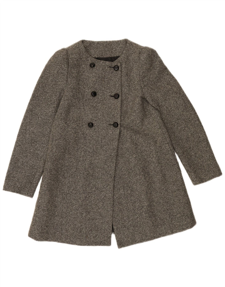 Zara Manteau croisé pour femme UK 8 Small Gris Polyester