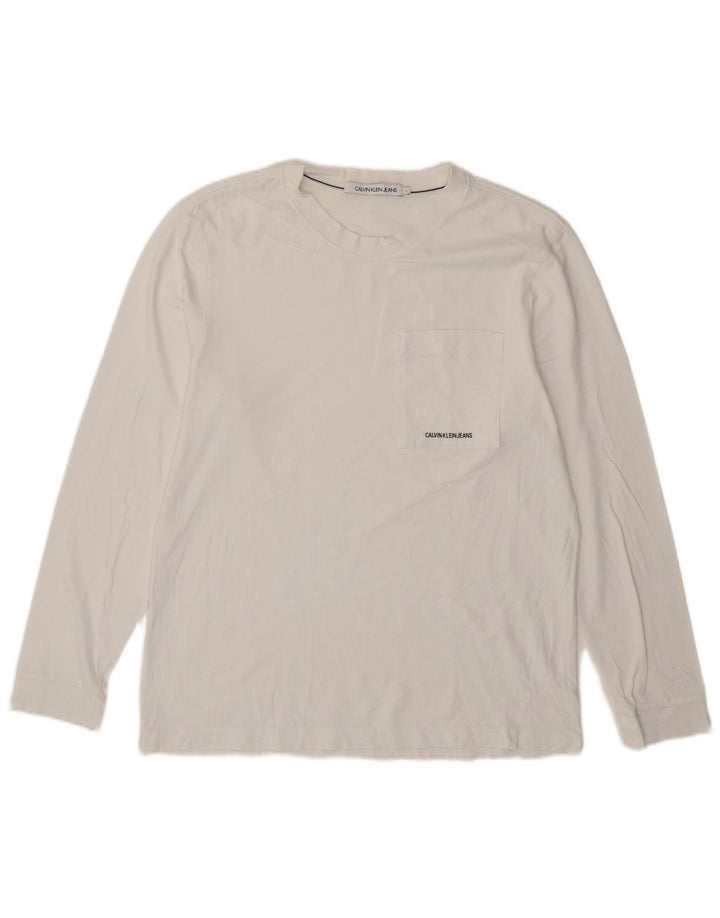 Calvin Klein Jeans Haut à manches longues pour homme Blanc Taille L
