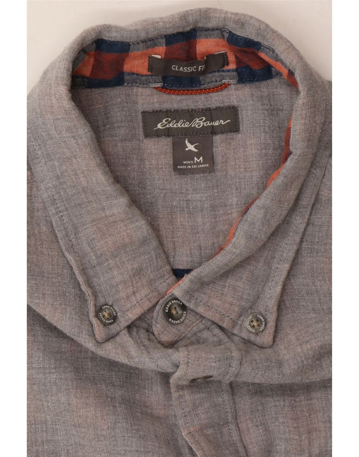 EDDIE BAUER Mens Classic Fit Shirt Medium Grey Check Cotton Vintage Eddie Bauer and Second-Hand Eddie Bauer from Messina Hembry 