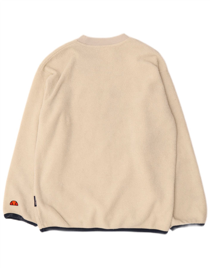 Ellesse Pull Polaire Graphique Homme Petit Beige Polyester