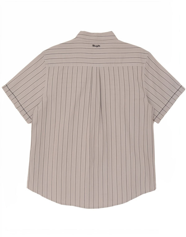 Wrangler Chemise à manches courtes pour homme XL en coton rayé bleu