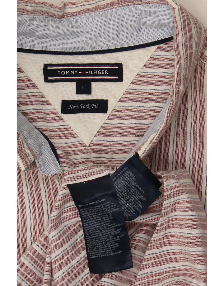 Tommy Hilfiger Chemise Homme Large Rouge Rayé Coton