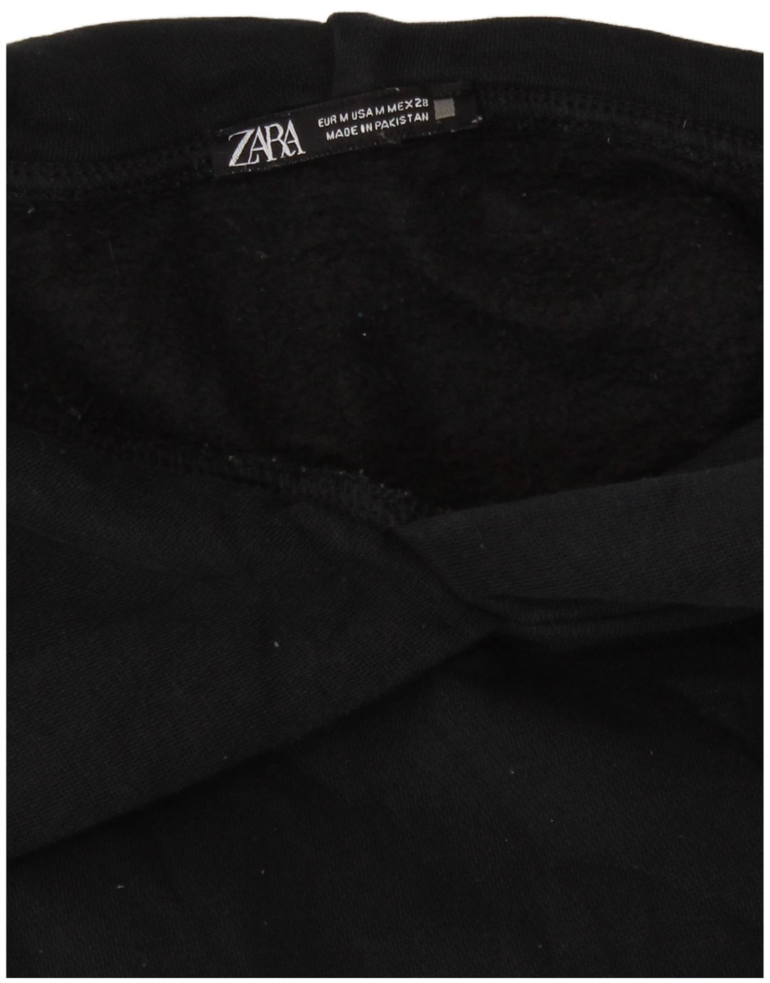 Zara Pull à capuche surdimensionné pour femme UK 14 en coton noir moyen