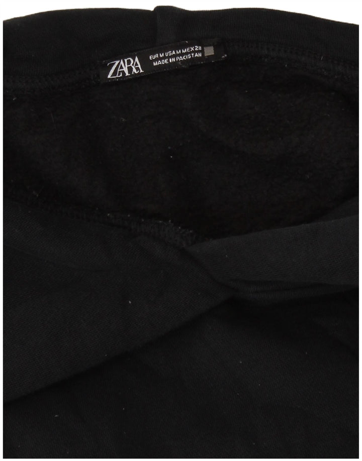 Zara Pull à capuche surdimensionné pour femme UK 14 en coton noir moyen