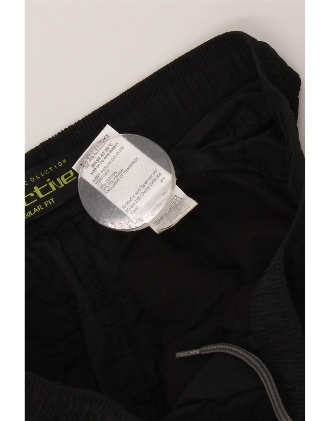 MARKS & SPENCER Pantalon Chino Coupe Regular Homme W33 L33 Coton Noir