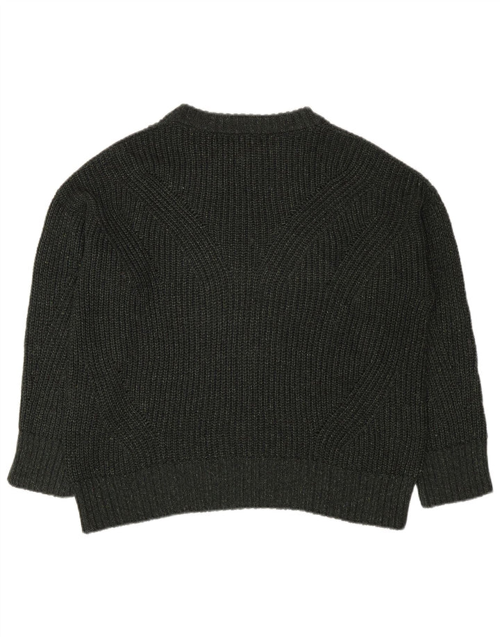 Massimo Dutti Pull surdimensionné à col rond pour femme UK 14 Kaki moyen