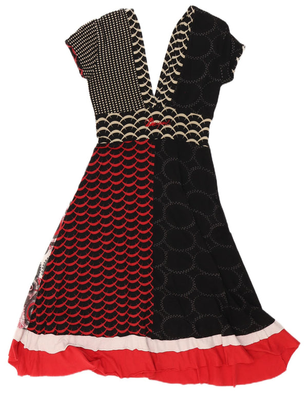 Desigual Robe trapèze graphique pour femme UK 10 Small Multicolore Géométrique