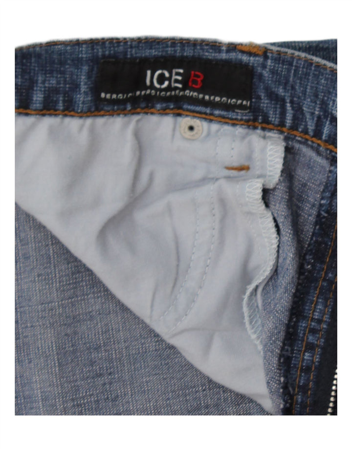 ICEBERG Short En Jean Femme W30 Bleu Moyen Coton