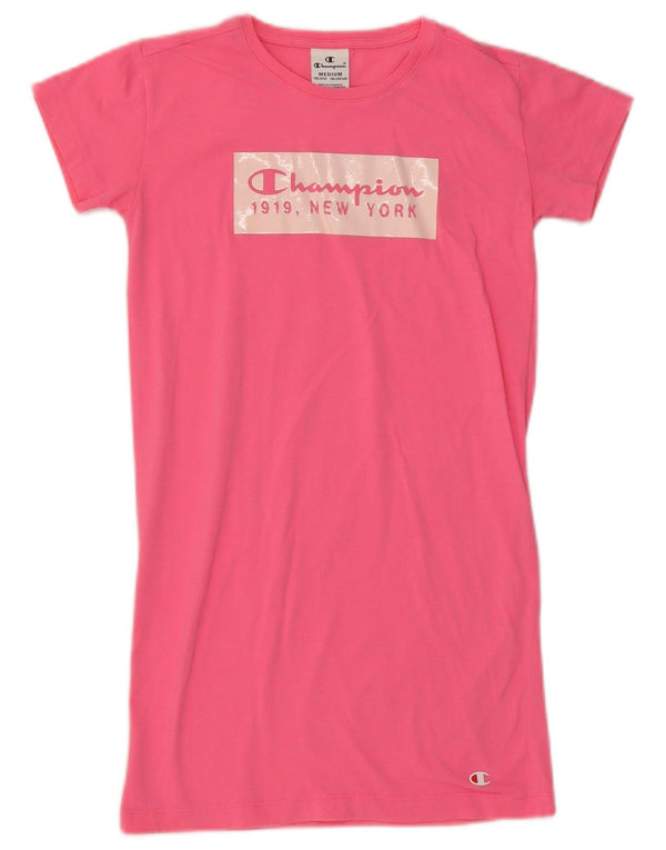 Champion Robe T-Shirt Graphique Fille 9-10 Ans Rose Moyen
