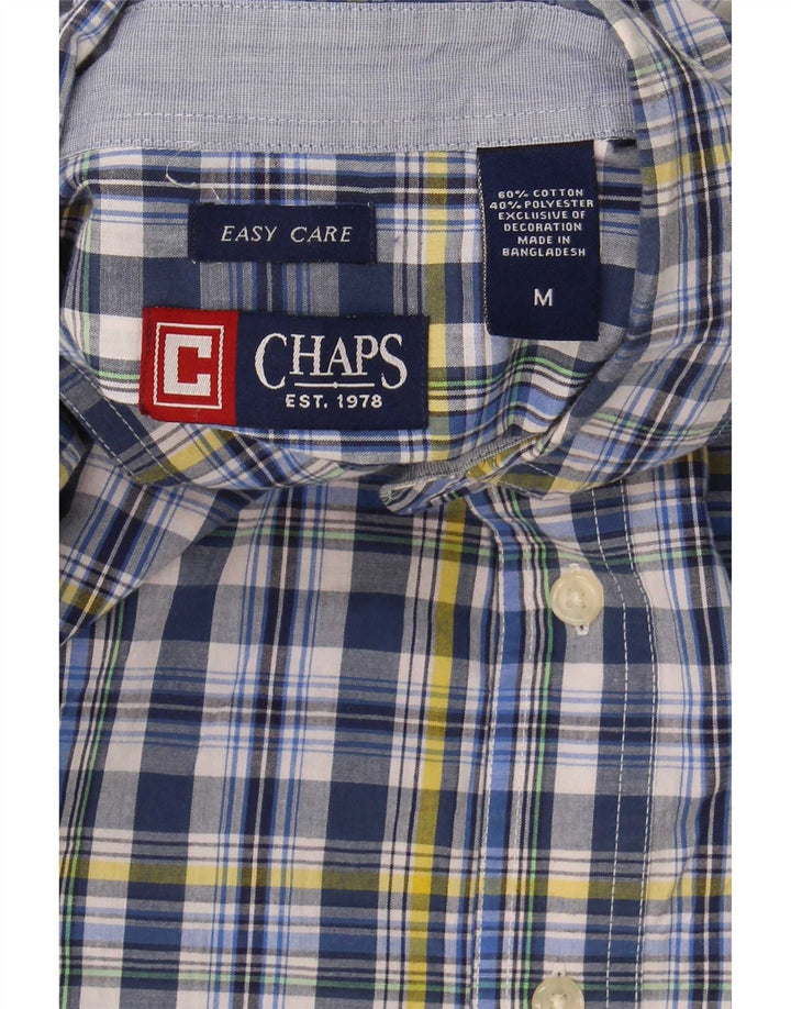 Chaps Chemise Easy Care Homme Bleu Moyen à Carreaux en Coton