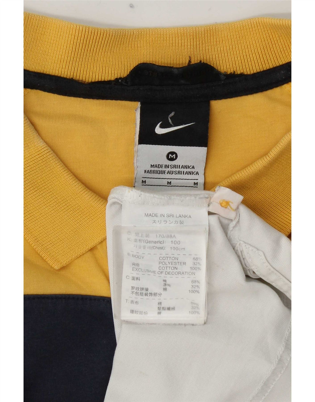 Polo graphique en coton color block jaune moyen Nike Homme