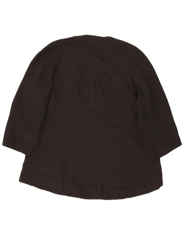 MARKS & SPENCER Womens 3/4 Sleeve Open Blazer Jacket UK 10 Small  Black