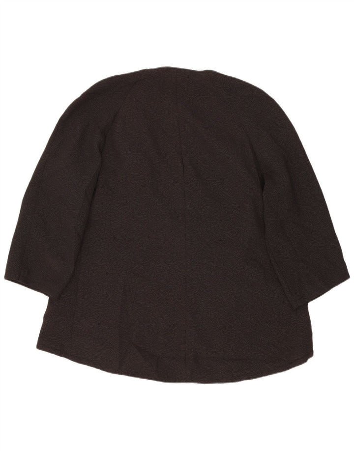 MARKS & SPENCER Veste blazer ouverte à manches 3/4 pour femme UK 10 Small Noir