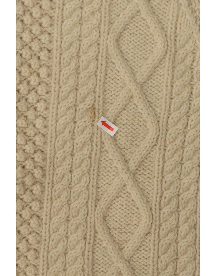 Pull à col rond Vintage pour hommes, blanc cassé moyen