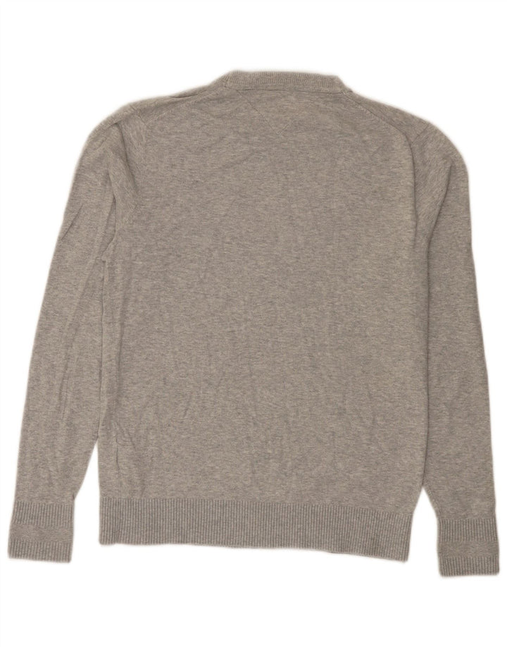 Tommy Hilfiger Pull à col rond coupe classique pour homme en coton gris petit