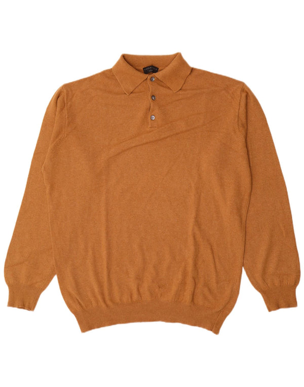 Breuninger Pull col polo pour homme IT 56 2XL Marron Laine mérinos