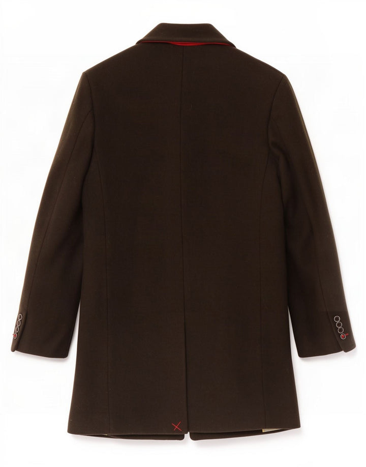 vintage Mens Overcoat UK 40 Grande laine brune