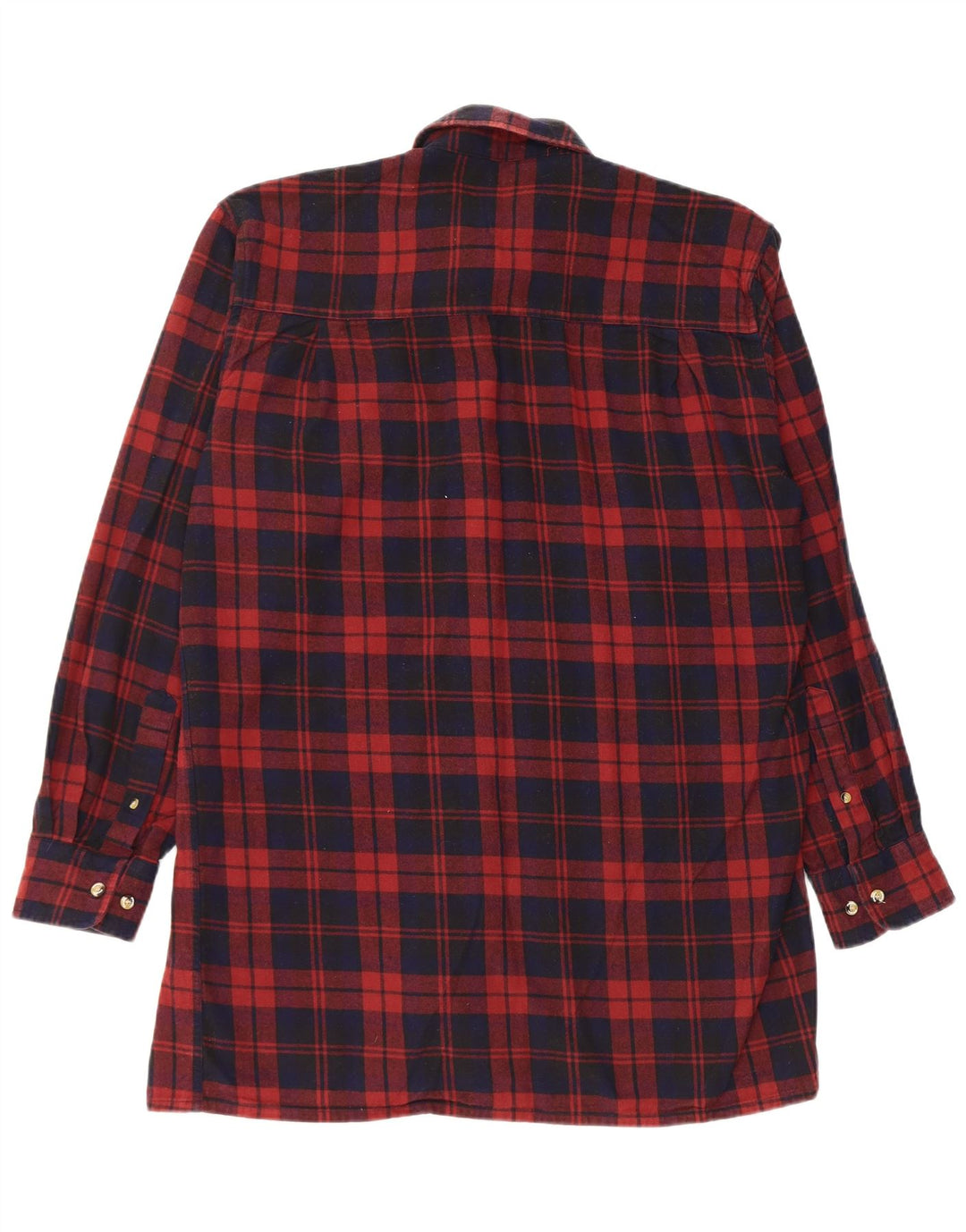 VINTAGE Chemise en flanelle coupe confort pour homme en coton à carreaux bordeaux moyen