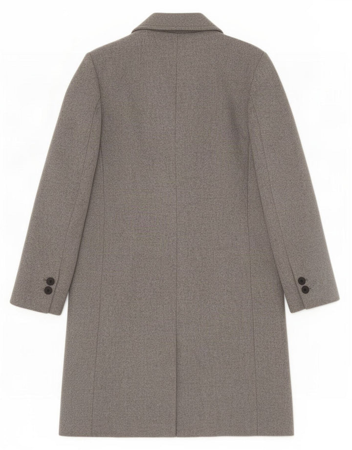 Zara Femme Pardessus UK 12 Laine Gris Moyen