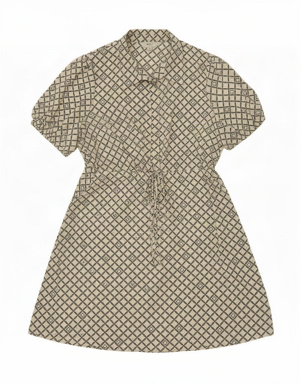 Marks & Spencer Robe trapèze pour femme UK 46 Large Blanc Géométrique Polyester